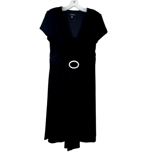 Women’s R&M Richard’s Black Midi Dress with Belted Detail - Size 12 - MINT - Picture 1 of 6